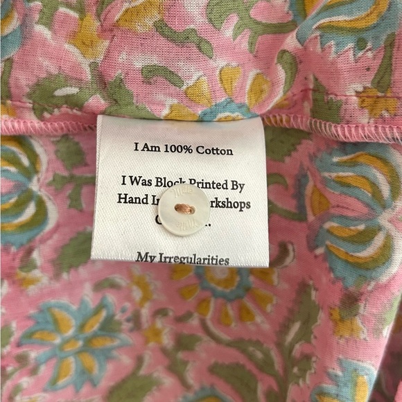 NWT Mille Florian 100% Cotton Floral Print Button Up Blouse Resortwear | Size L - Picture 10 of 11